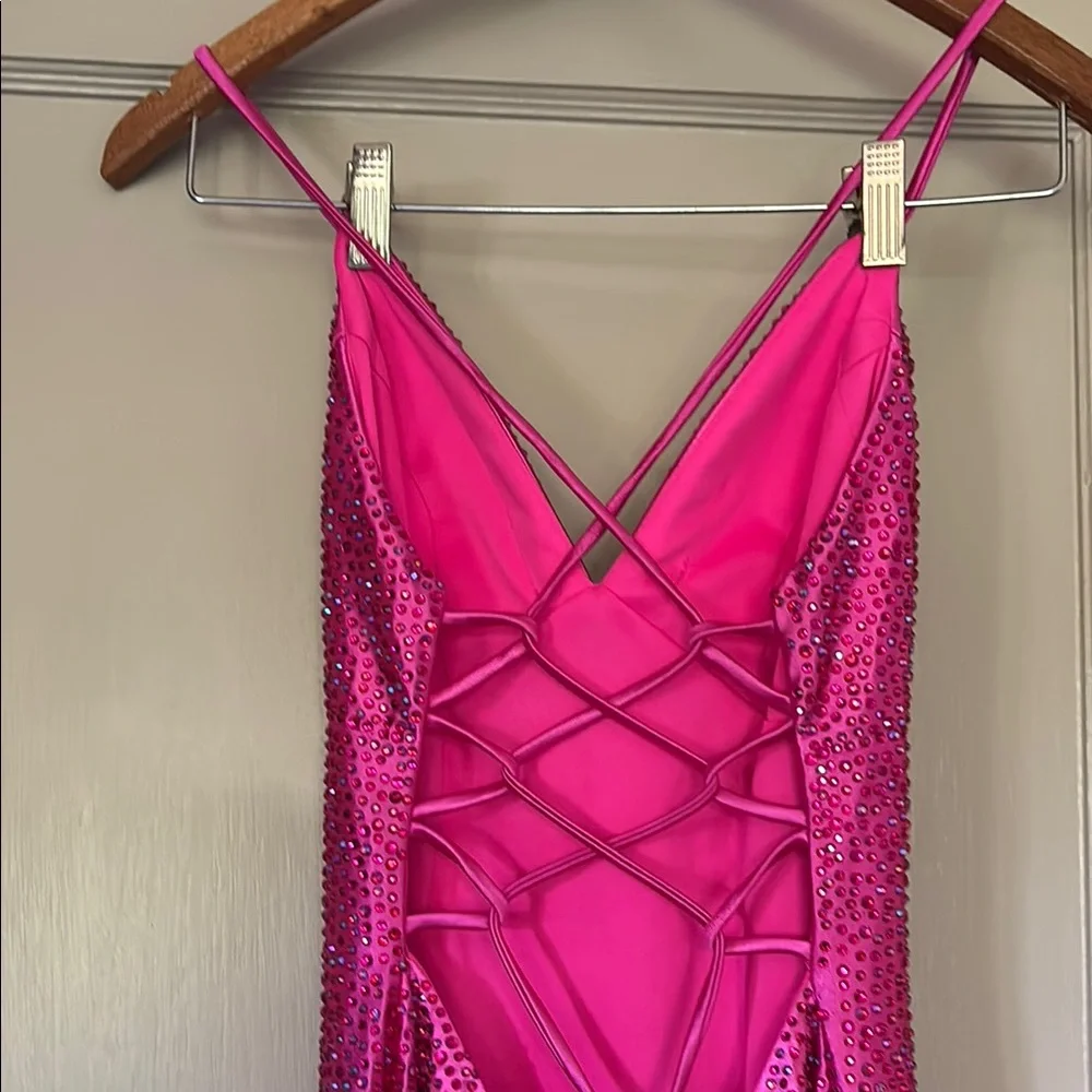 Faviana Pink Sequin Prom Dress - Picture 11 of 11